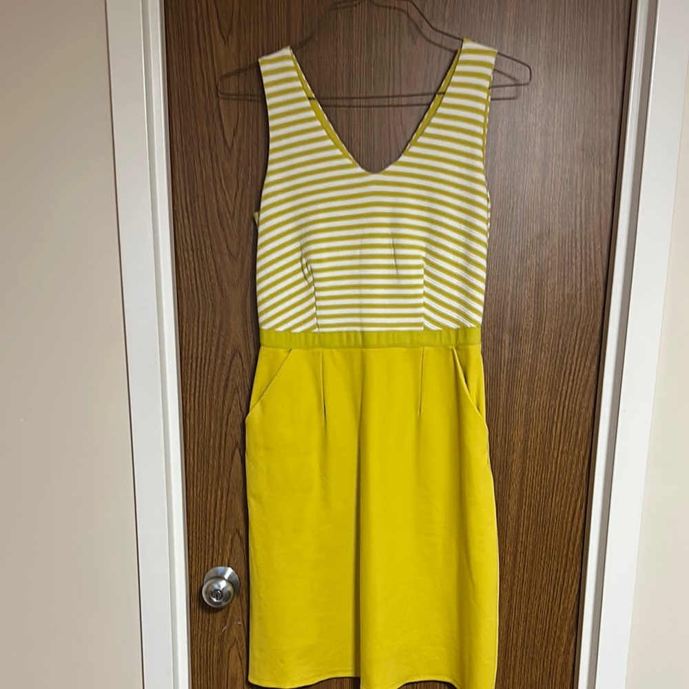 Boden Yellow and White Sleeveless Sundress